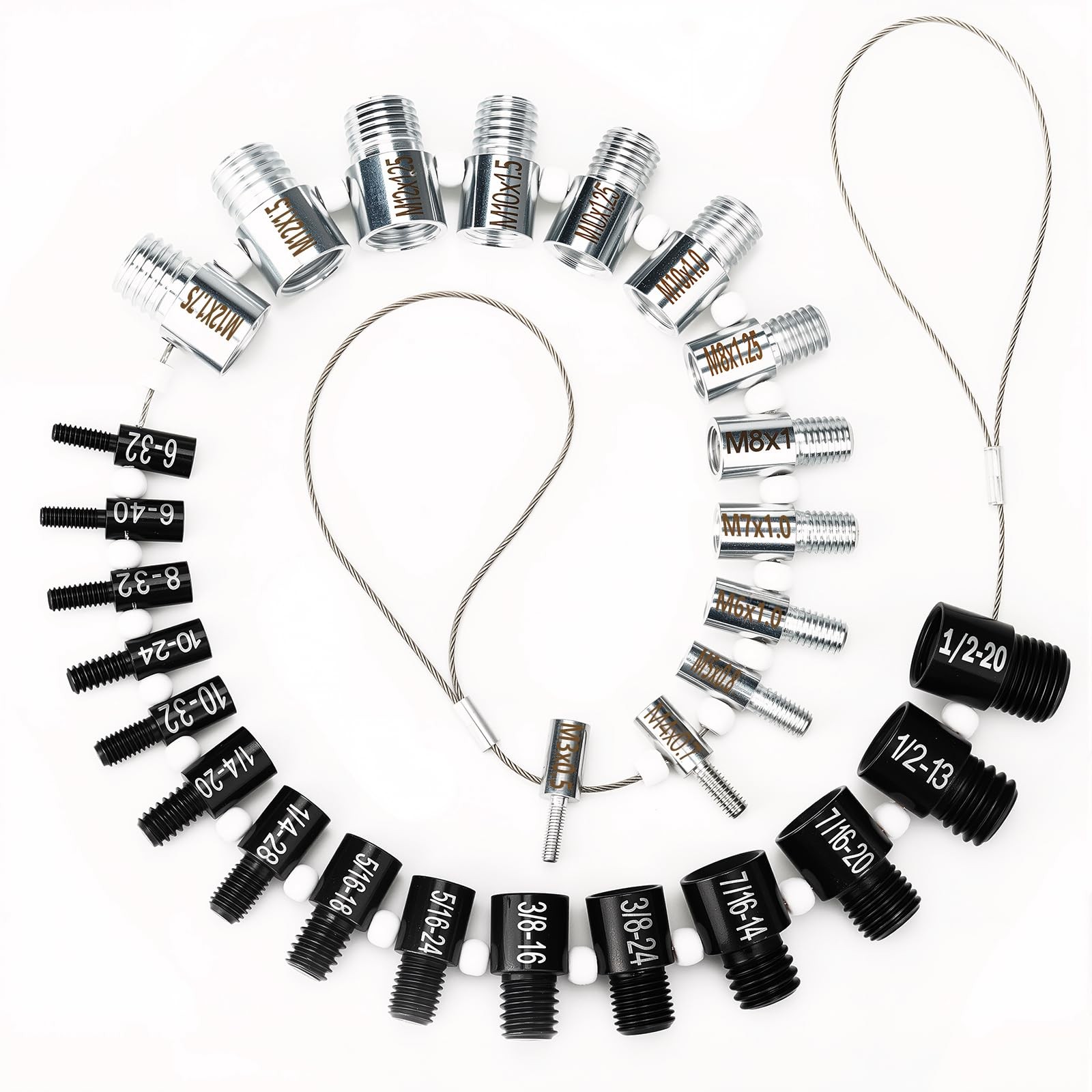 Nut and Bolt Thread Checker 28 28 Gauges – 15 Inch & 13 Metric, silver+black