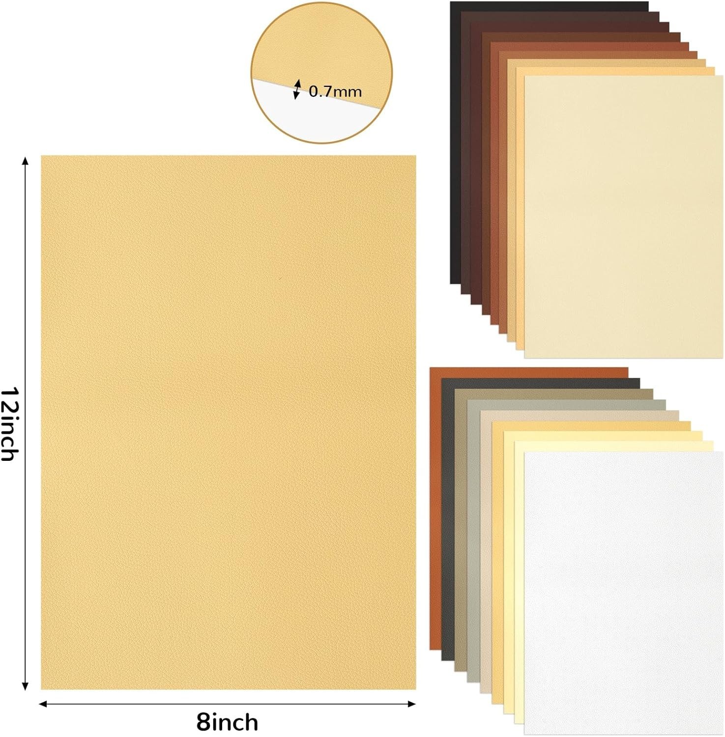 18 Pieces Faux Leather Sheets, 8×12 inches Soft Leather Fabric Sheets Suitabl…
