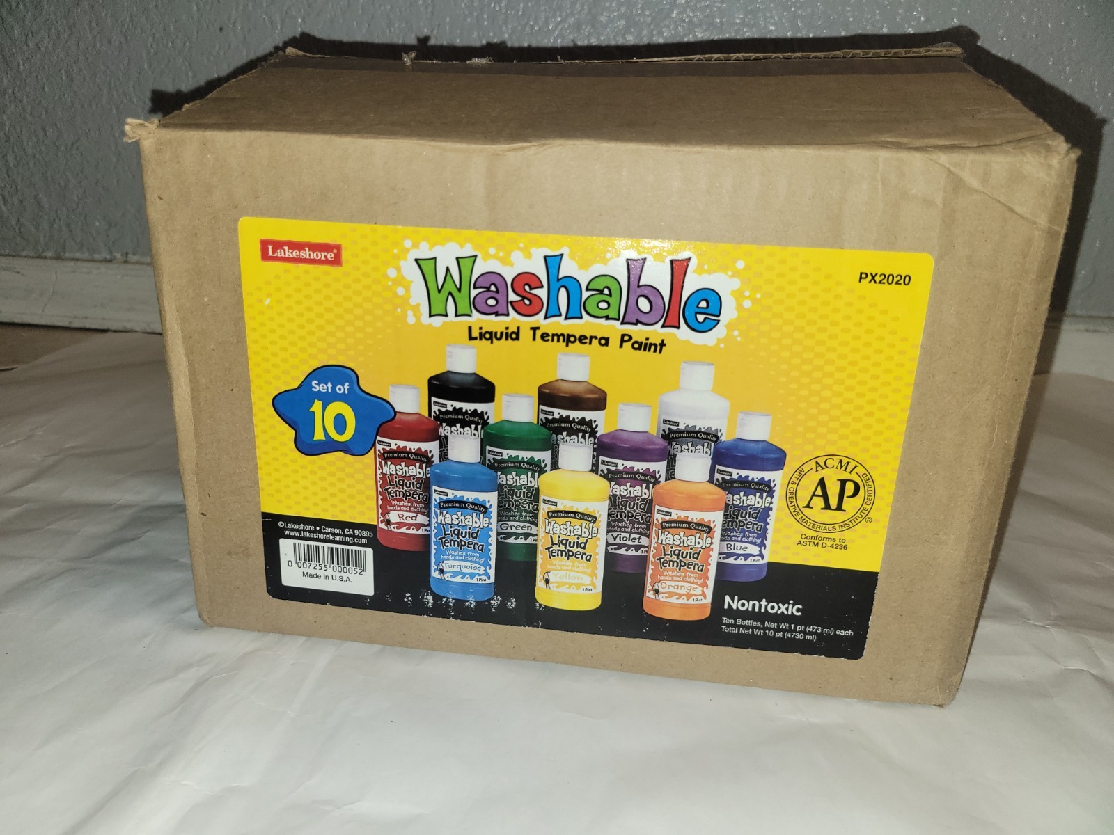 New 10 Set Lakeshore Washable Liquid Tempera Finger Paint