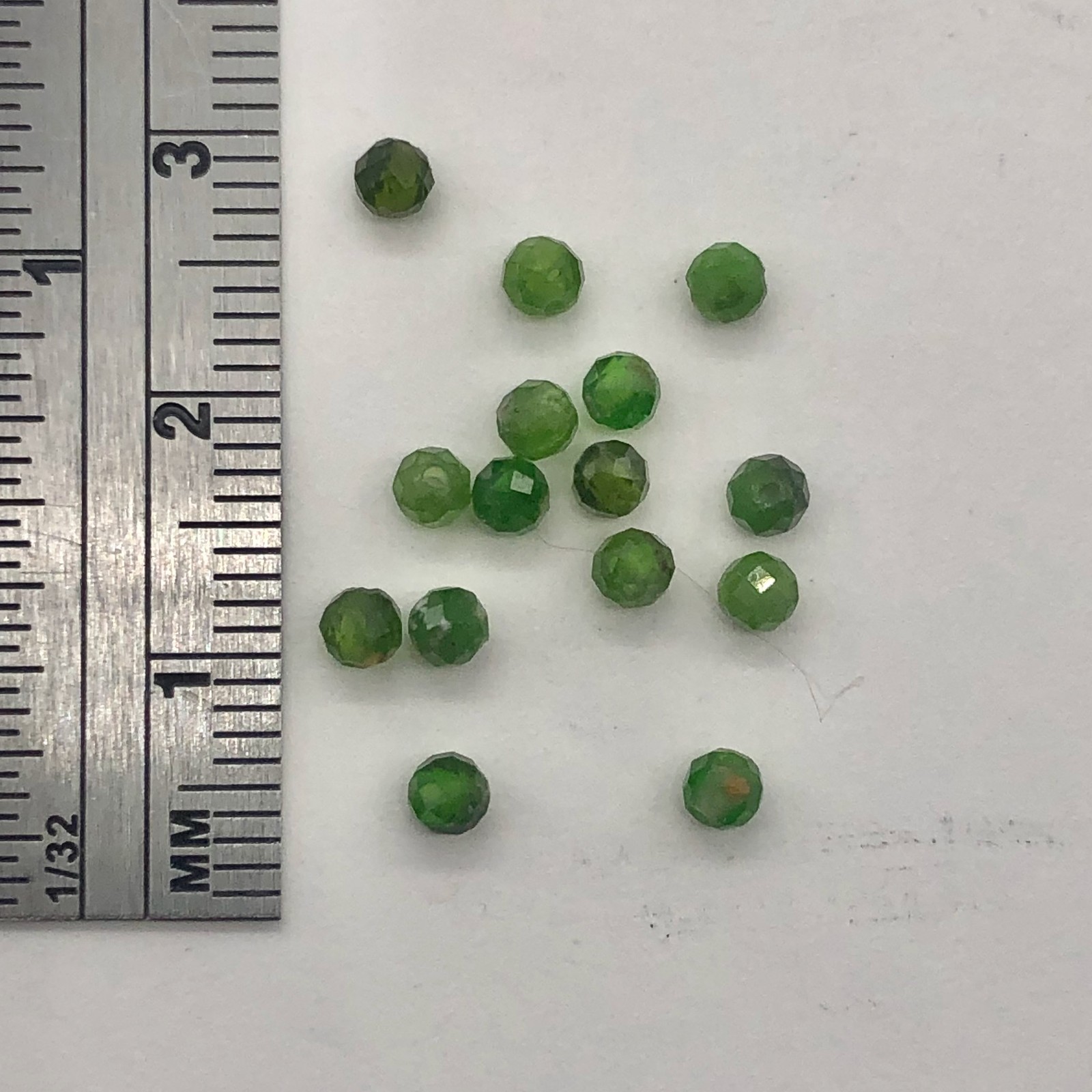 Chrome Diopside Faceted 15 1/2″ Strand Round | 3 mm | Green | 135 Beads |