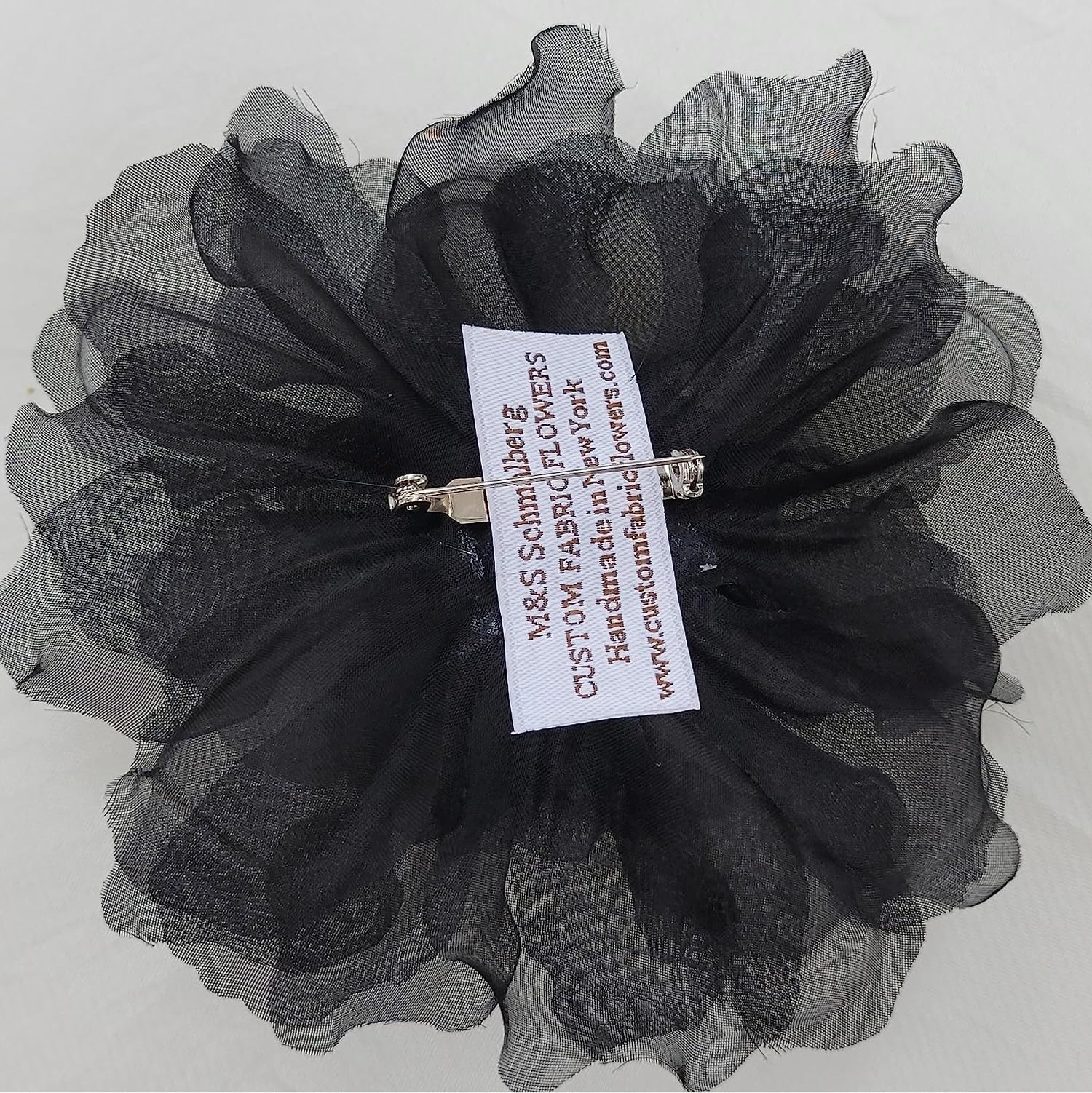 Black Flower Gardenia 4.5″ Silk Organza Millinery Fabric Artificial Flowers B…