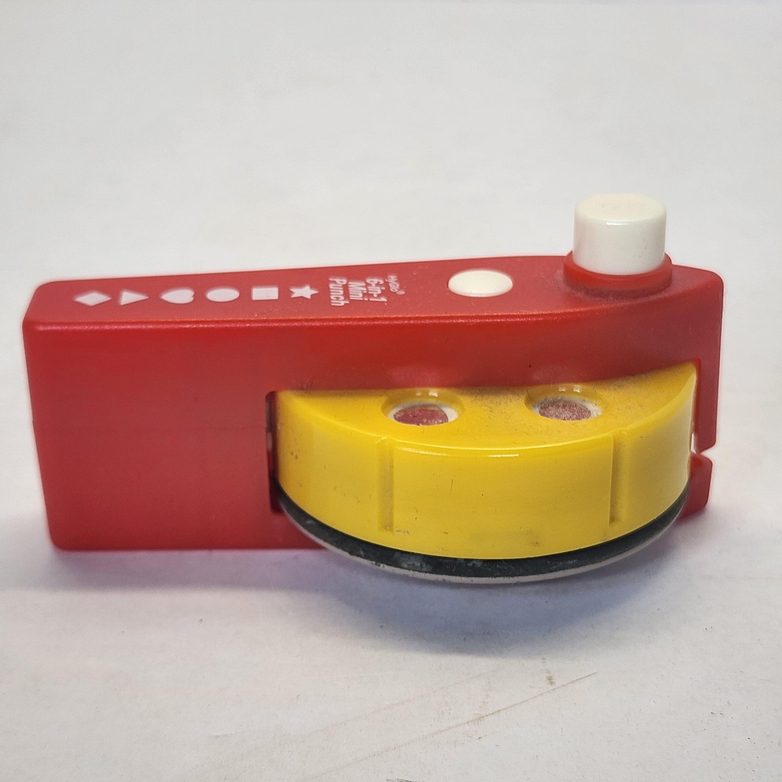 HyGlo 6-In-1 Mini Craft Punch Less Than 1in Shapes Red Yellow Scrapbook Cards