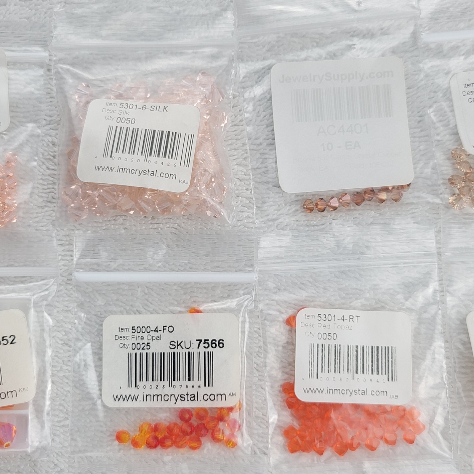 Swarovski Crystal Bead Lot Peach Orange Fire Opal Astral Pink Pearl Qty Approx