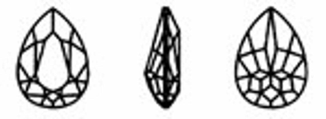 Pear shaped fancy stone 4320 Swarovski® aurore boreale (AB) 8x6mm unfoiled