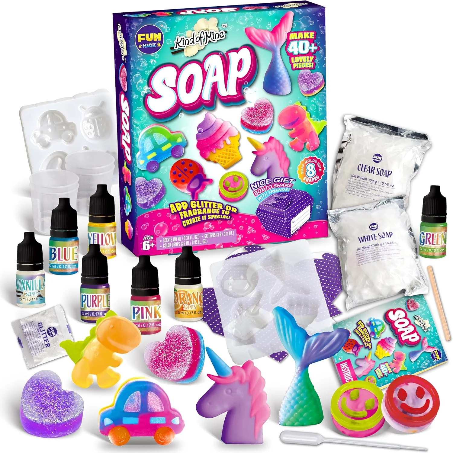 Kid Soap Kit, FunKidz Soap Making Kit for Kids for All Ages DIY Crafts Kits STEM