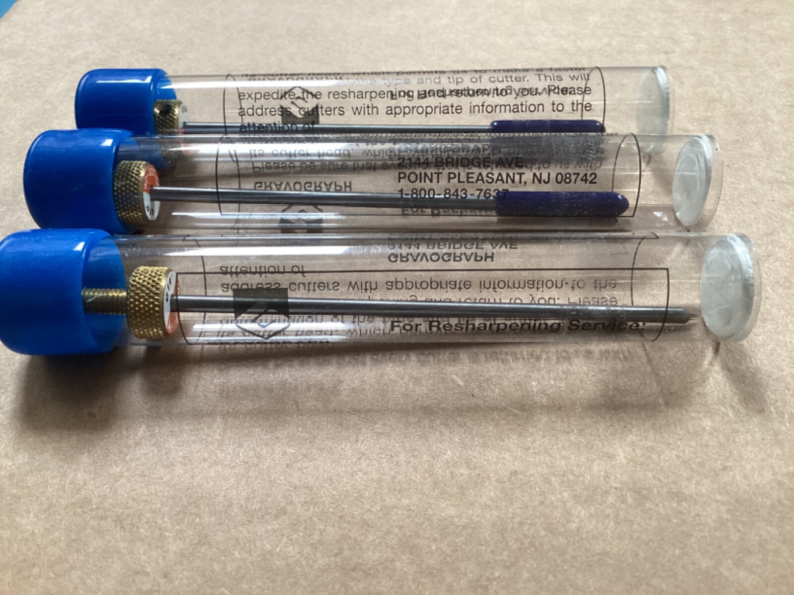 3 Gravograph Engraving 1/8” Carbide Cutter Tips Free Shipping 33856 gpy .010