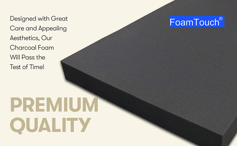 FoamTouch variety sizes of Charcoal High Density Upholstery Foam Cushion Sheets