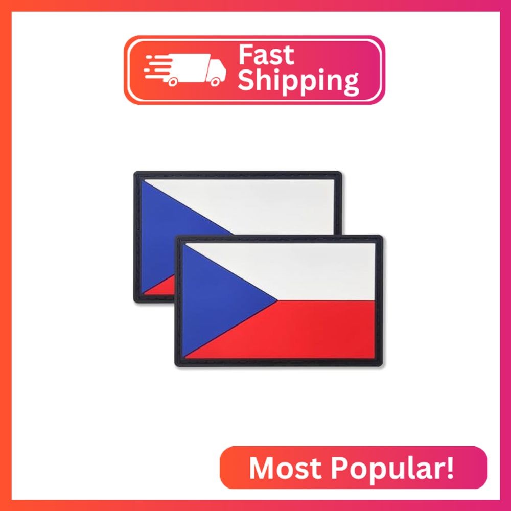 QQSD Czech Republic Flag Patch Czechia Tactical Military Patches – PVC Hook and