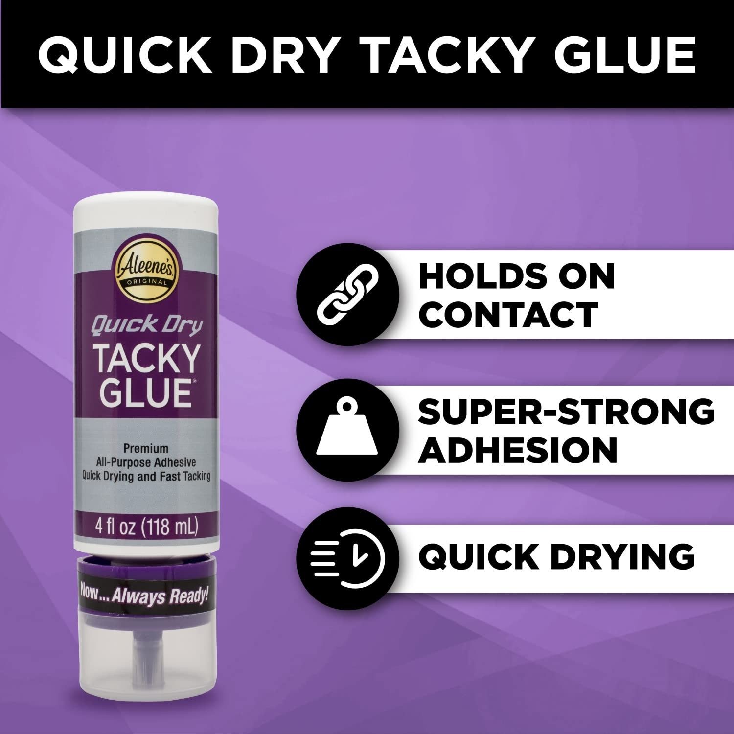Aleene’s Quick Dry Tacky Glue for Crafts in Always Ready Bottle, Nontoxic, Dries