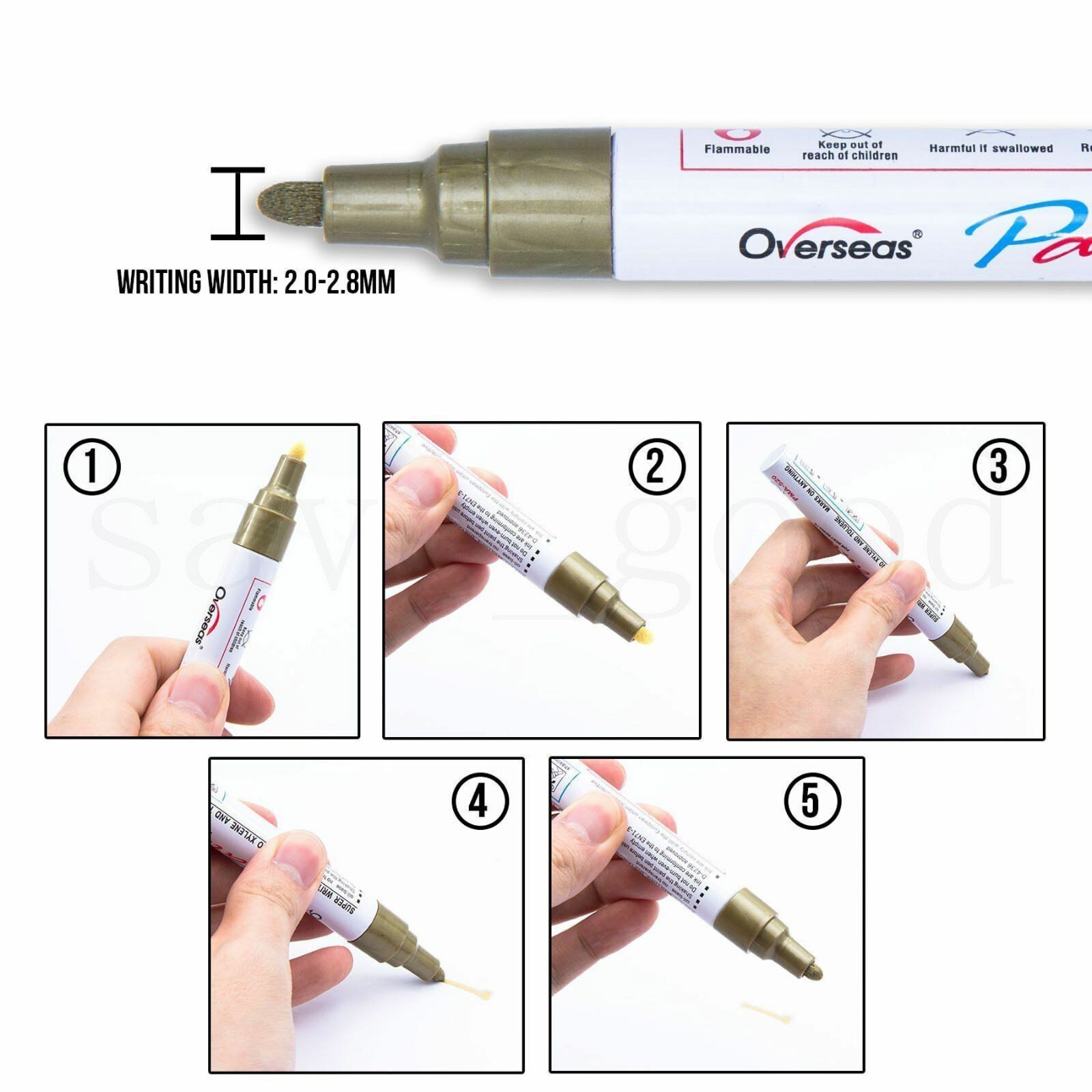 3-12 Paint Pen Marker Waterproof Permanent Car Tire Lettering Rubber