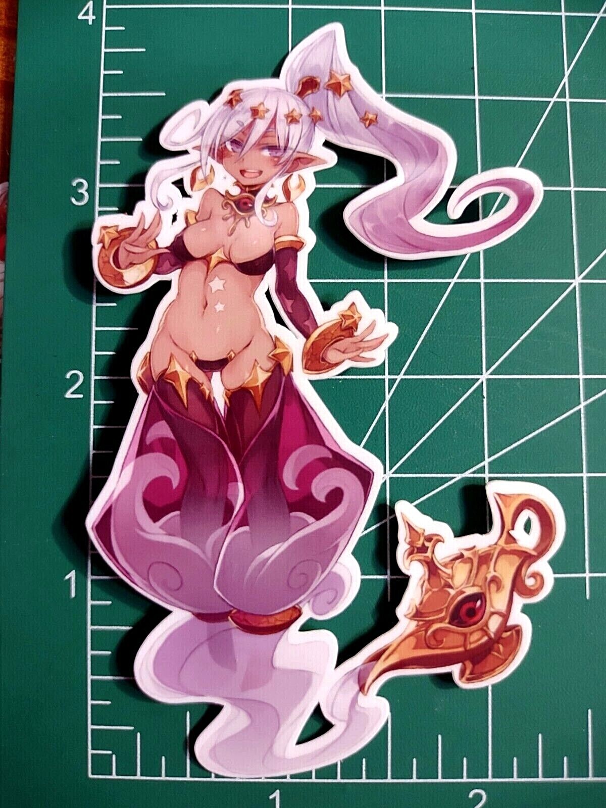 Sexy anime monster girl Genie sticker water resistant waifu vinyl decal