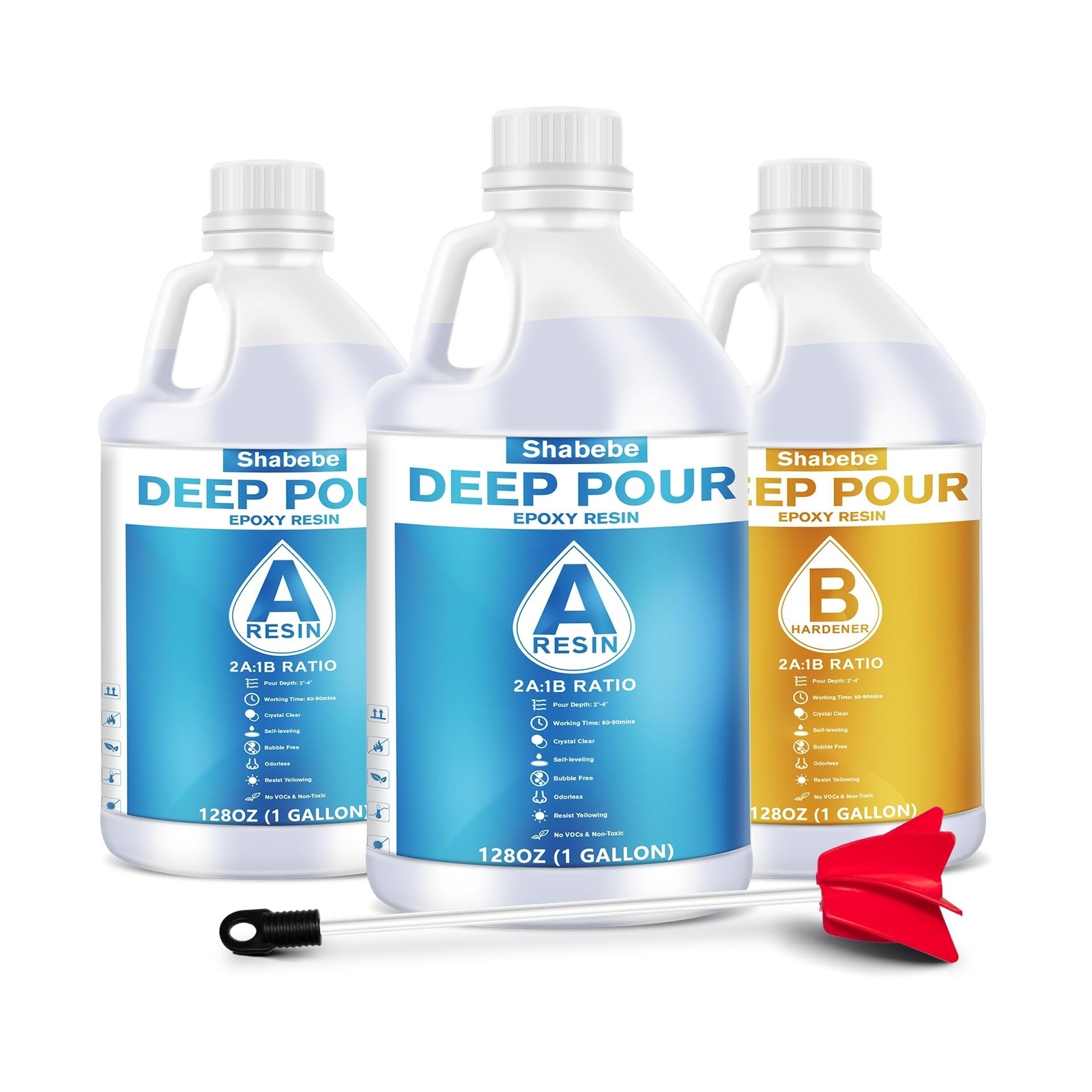 Deep Pour Epoxy Resin 3 Gallon, 2 to 4 Inch Depth Clear Epoxy Resin Kit with …