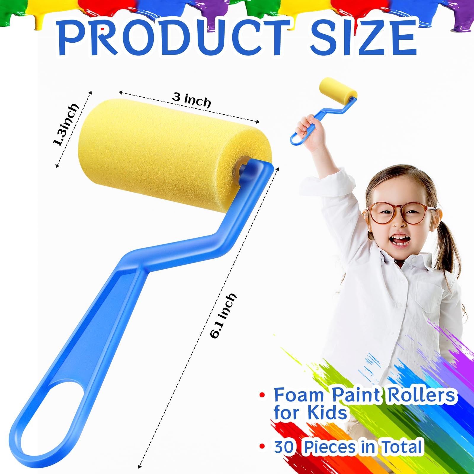 Best Tenceur 3 Inch Foam Paint Rollers Painting Sponge Roller Small with Plastic