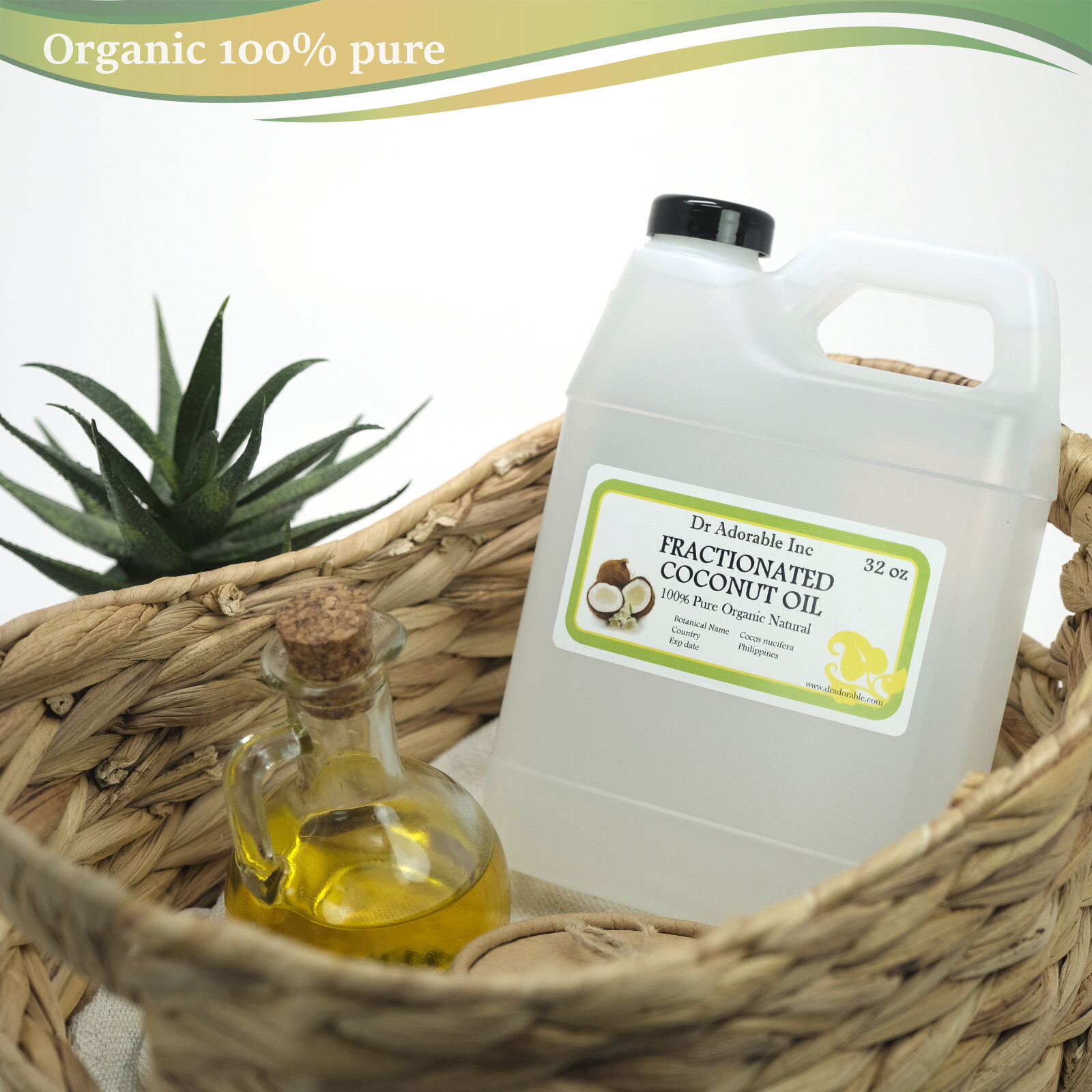 100% PURE COCONUT OIL FRACTIONATED ORGANIC BY DR ADORABLE 32 OZ/ 1 QUART
