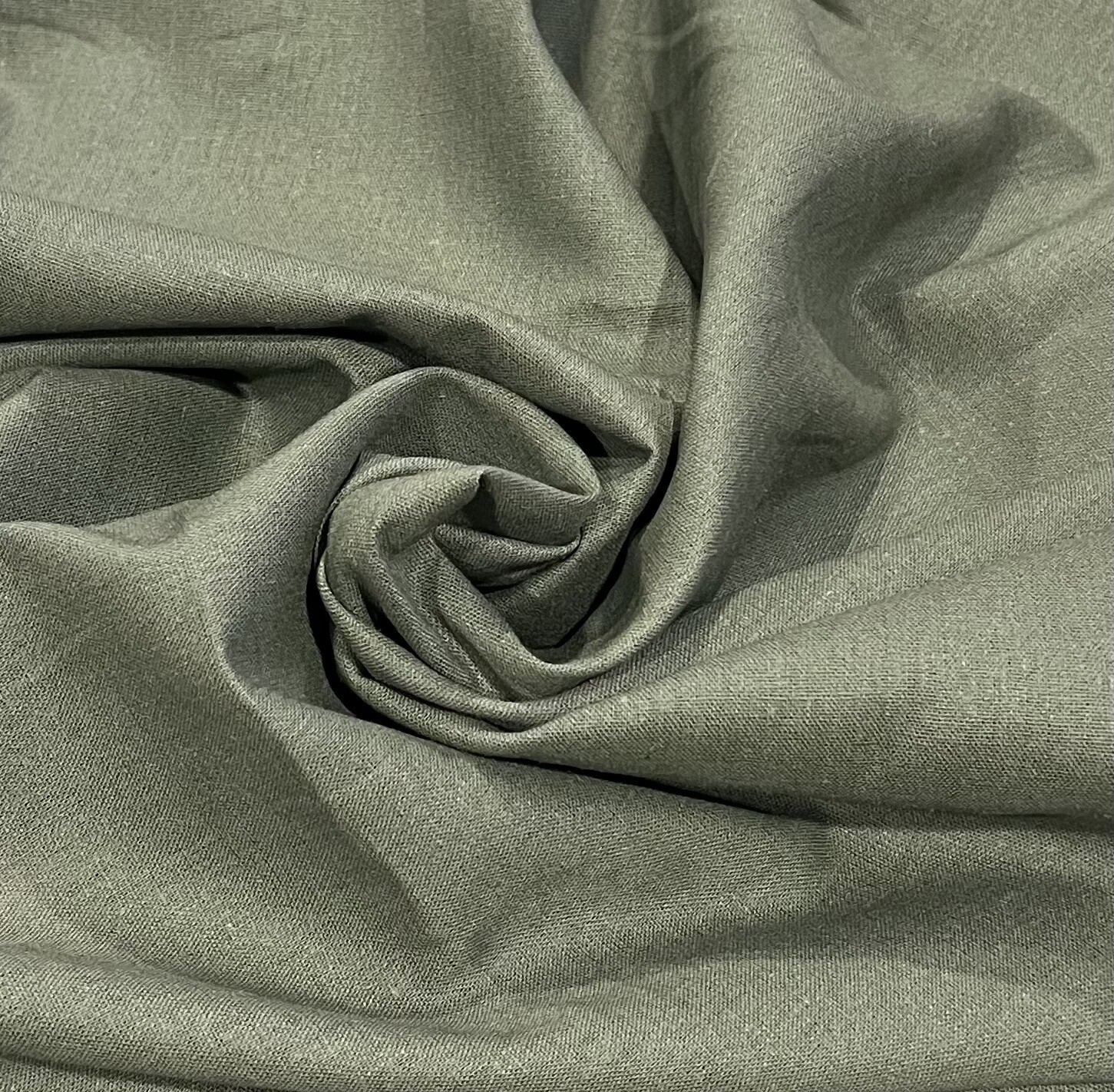 OLIVE GREEN linen fabric 56” Width Sold By The Yard