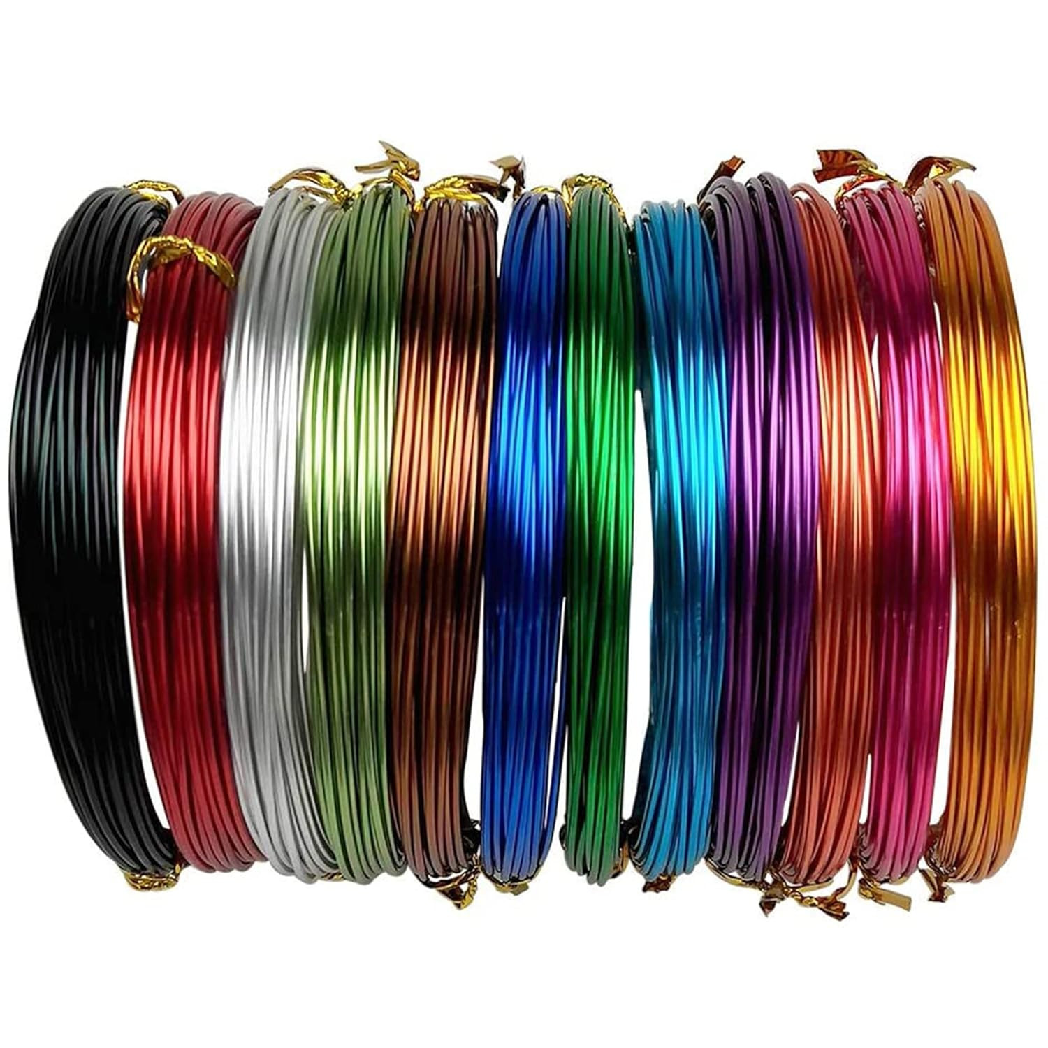 12 Rolls Colored Aluminum Craft Wire 196.8 Feet 18 Gauge 1Mm Flexible Anodized C