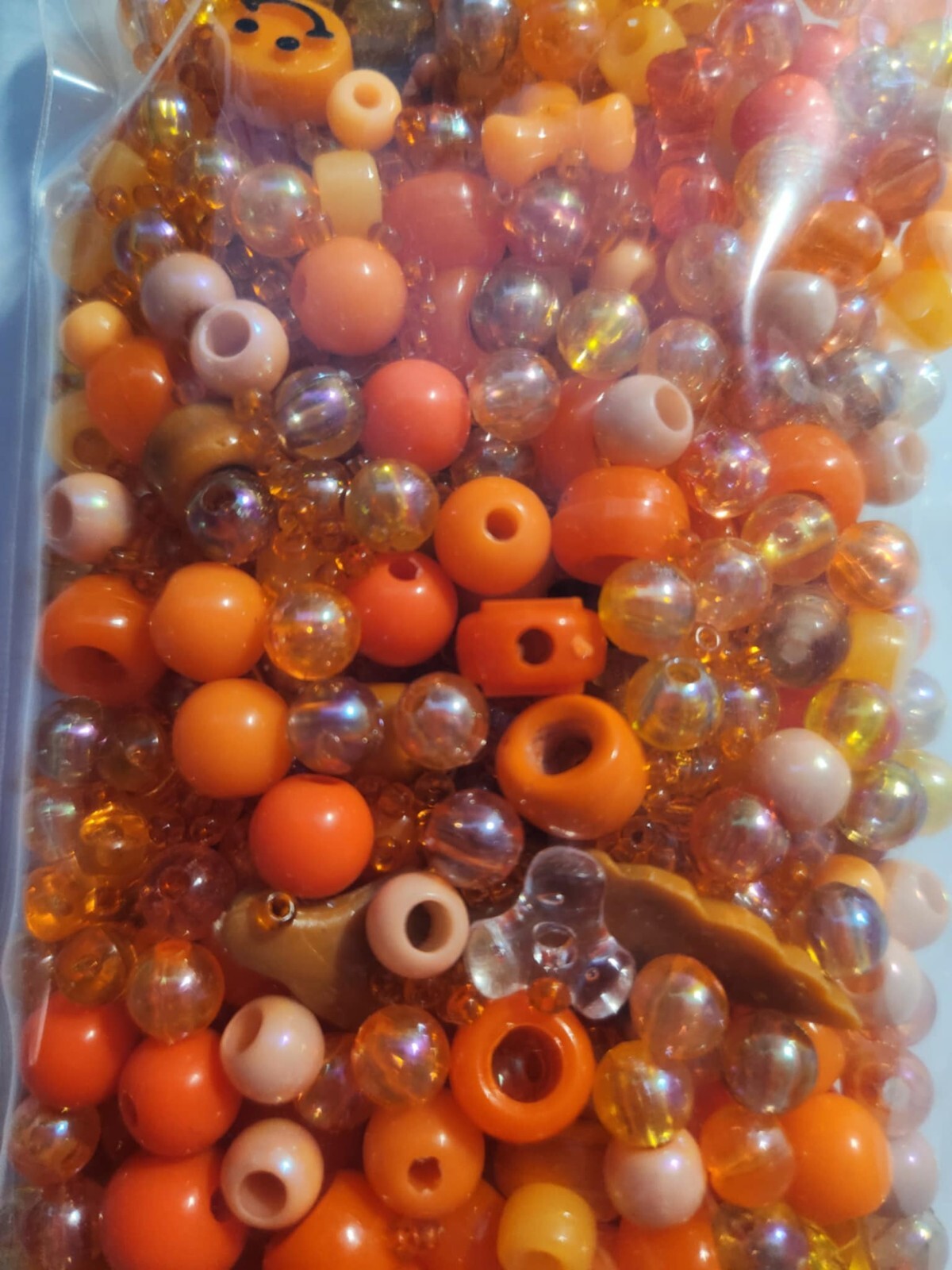 Orange Beads Plastic, Glass, Seed 2.9 oz bag Great for Jewelry Making