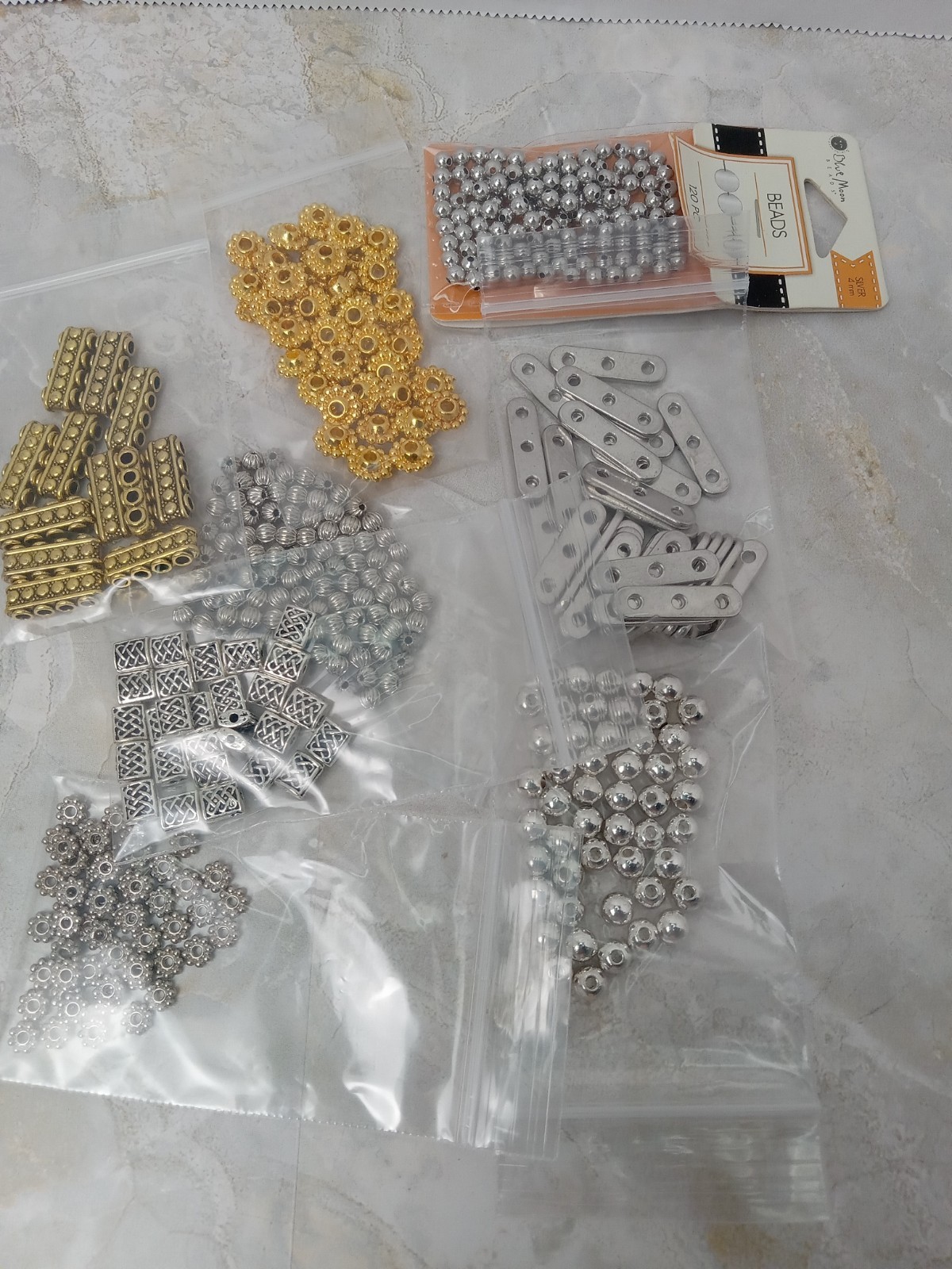 Jewelry Making Supplies Loose Findings Spacers Bails Bead Caps Lot Of 28 Packs