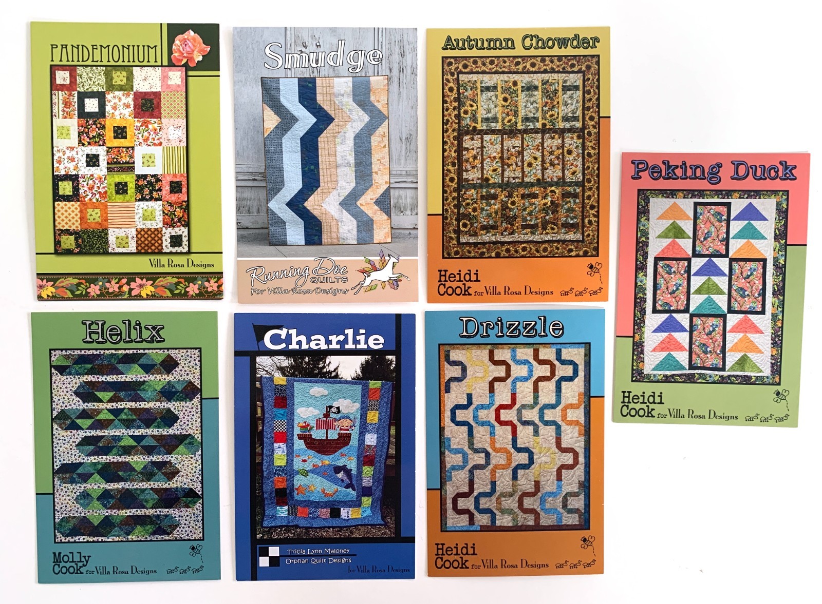 Lot of 7 Villa Rosa Designs Quilt Pattern Cards