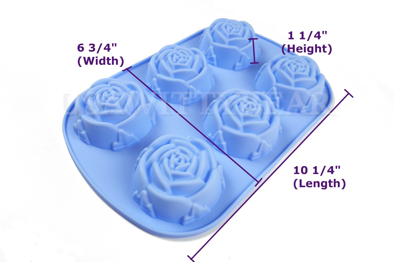 DIY 6 Cavity Rose Shaped Silicone Handmade Soap Mold for Soap Making US Seller