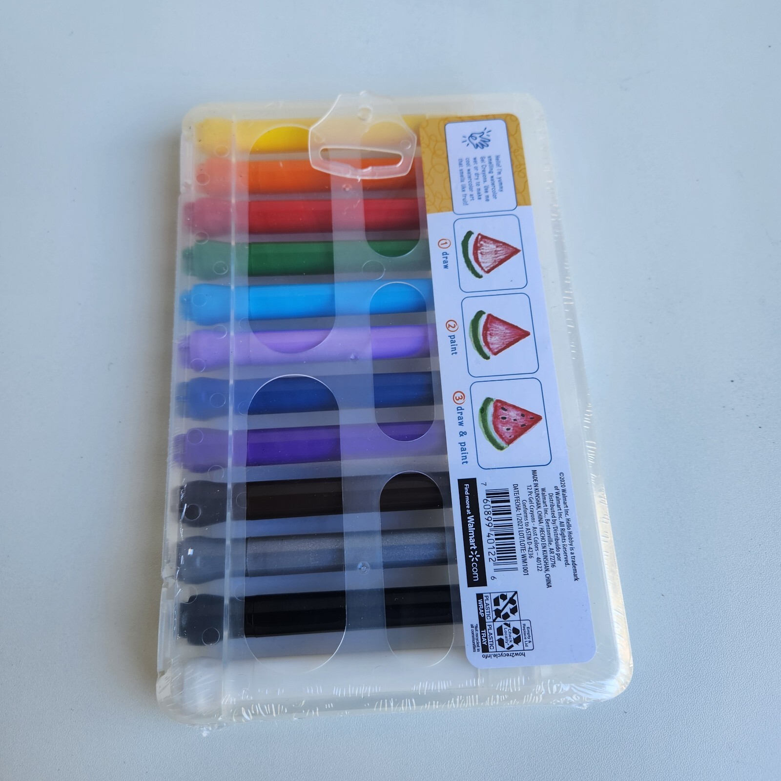 Hello Hobby 12 FRUIT SCENTED GEL CRAYONS | ASSORTED COLORS | Safe & Non-Toxic.