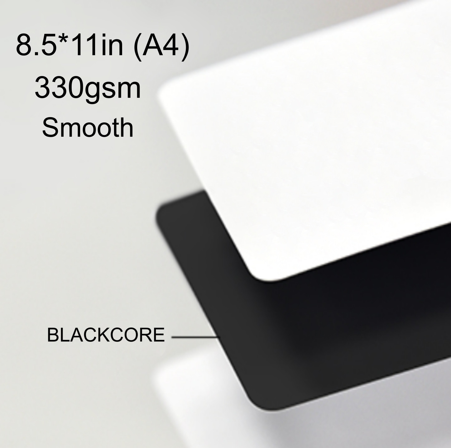 Black Core TCG Cardstock 330gsm – Smooth Blank – DIY Proxies – 20 A4 Sheets