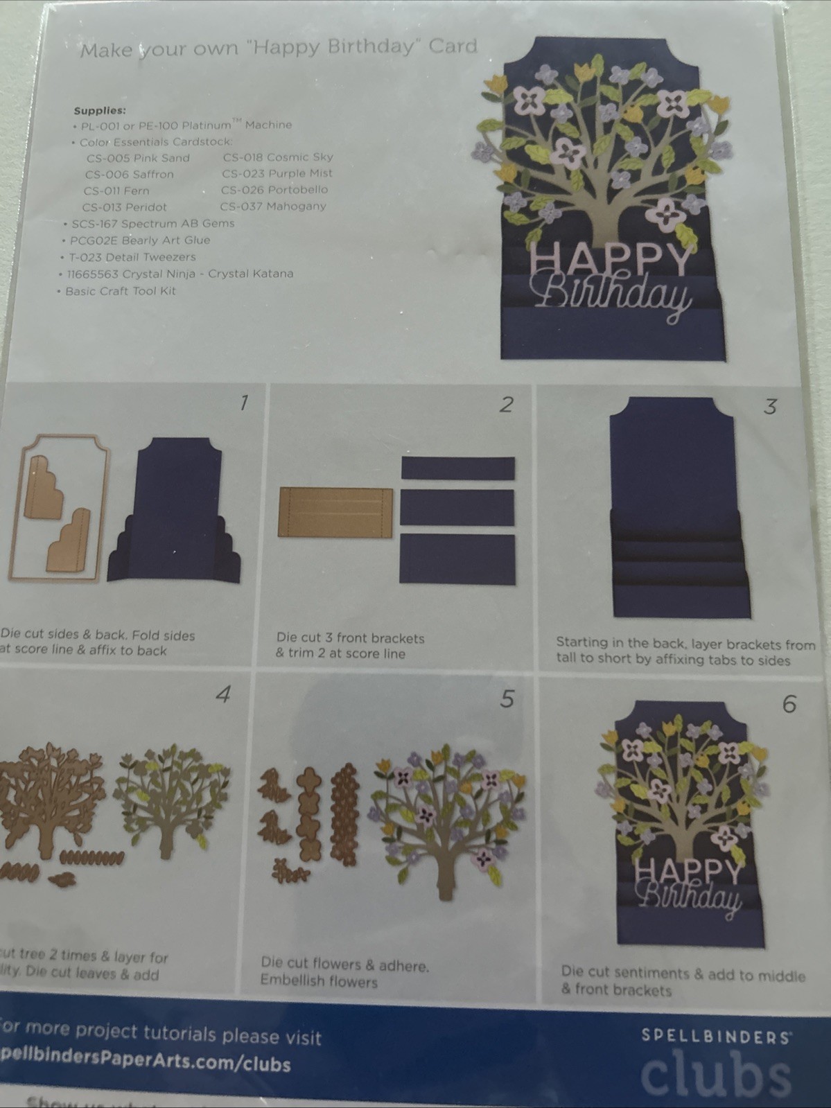 NEW Spellbinders Large Die Of The Month Mar 2023 FLOWERING TREE & COLLAPSE CARD