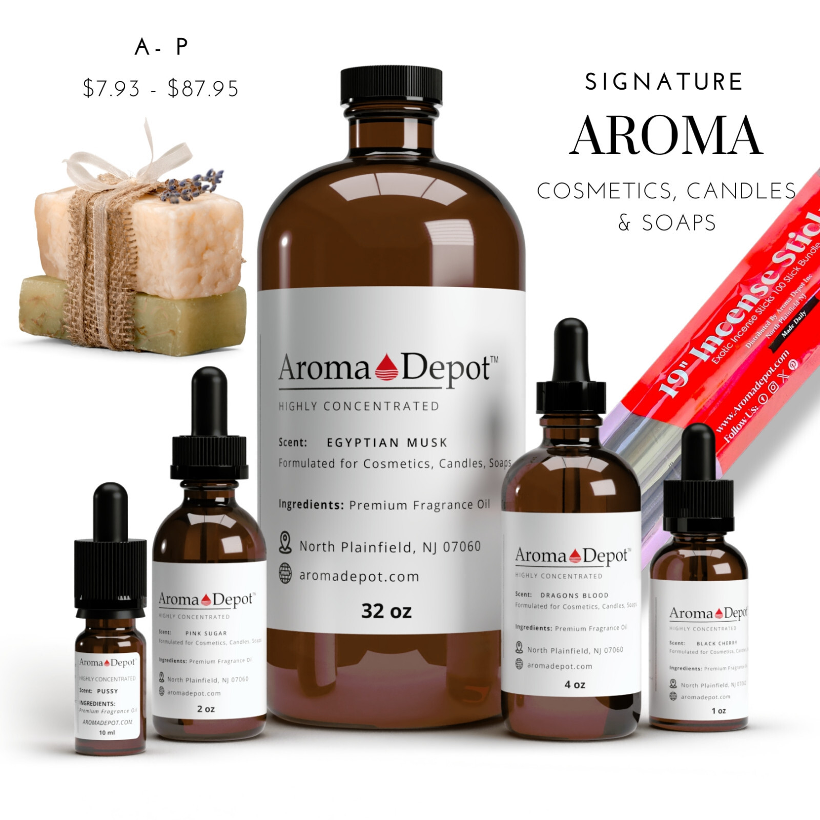 Fragrance oil for Candles Soap Making Bath Diffuser Burners Incense Scented Oils