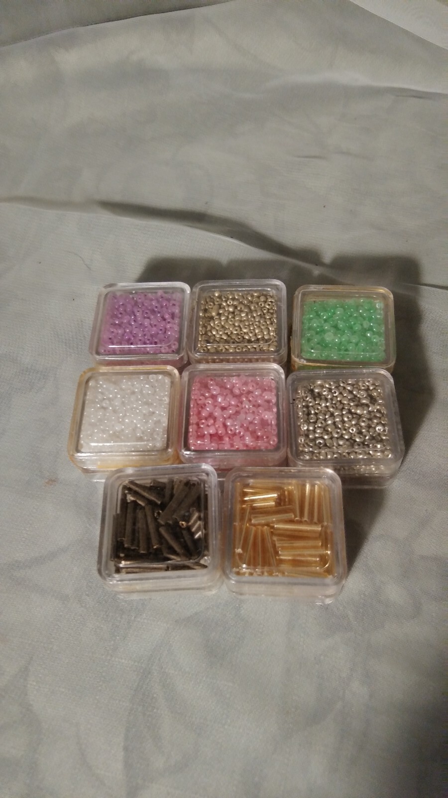 beads seed assorted colors 7.5 gram containers 6 assorted colors