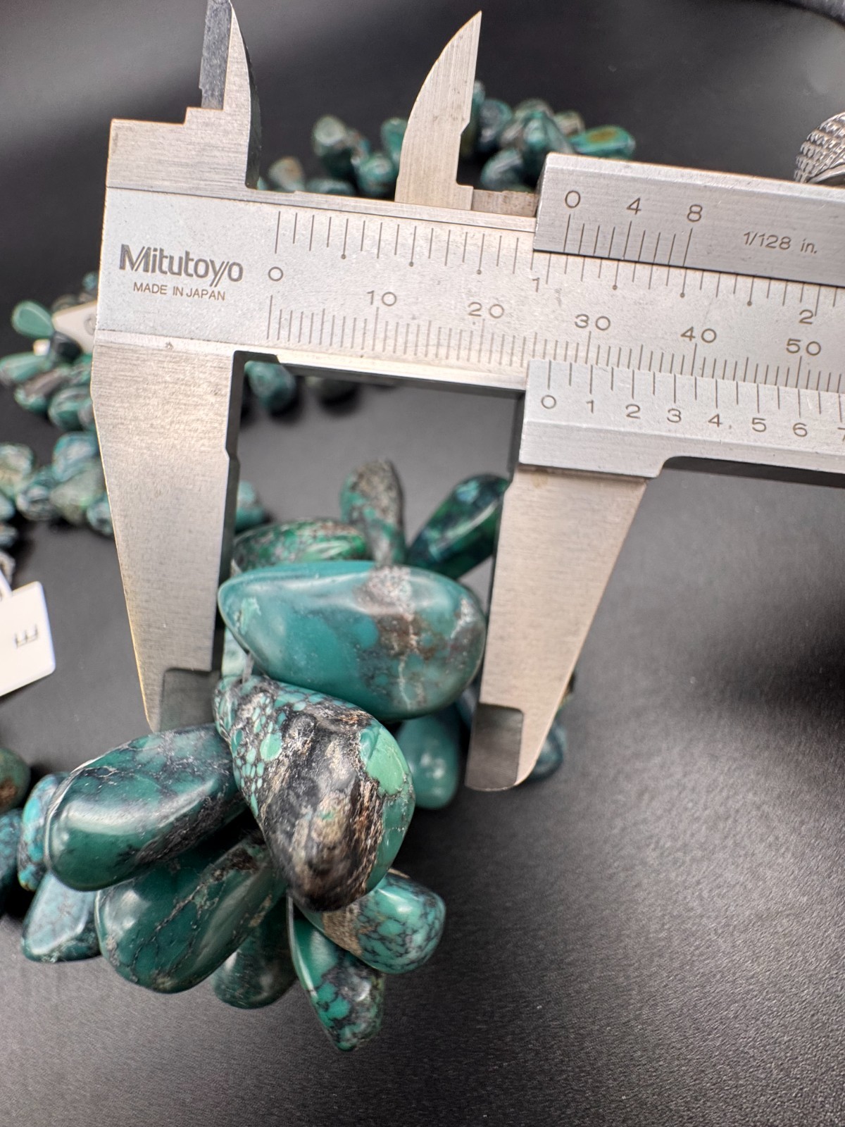 Natural Blue Hubei Turquoise Teardrop Beads • Genuine Gemstone Spiderweb Strand
