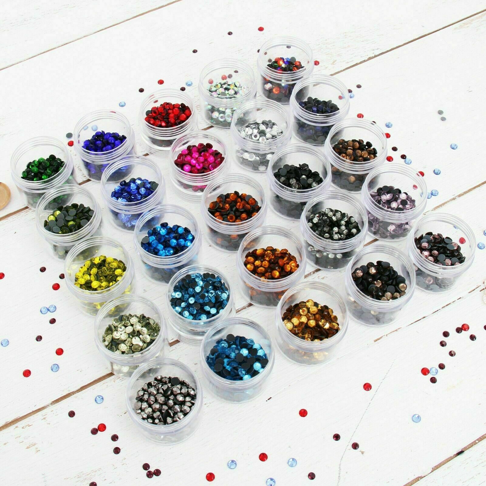 SS16 HOTFIX CRYSTAL RHINESTONES 4MM HOT FIX- 28 COLORS – 720 STONES PER PACK