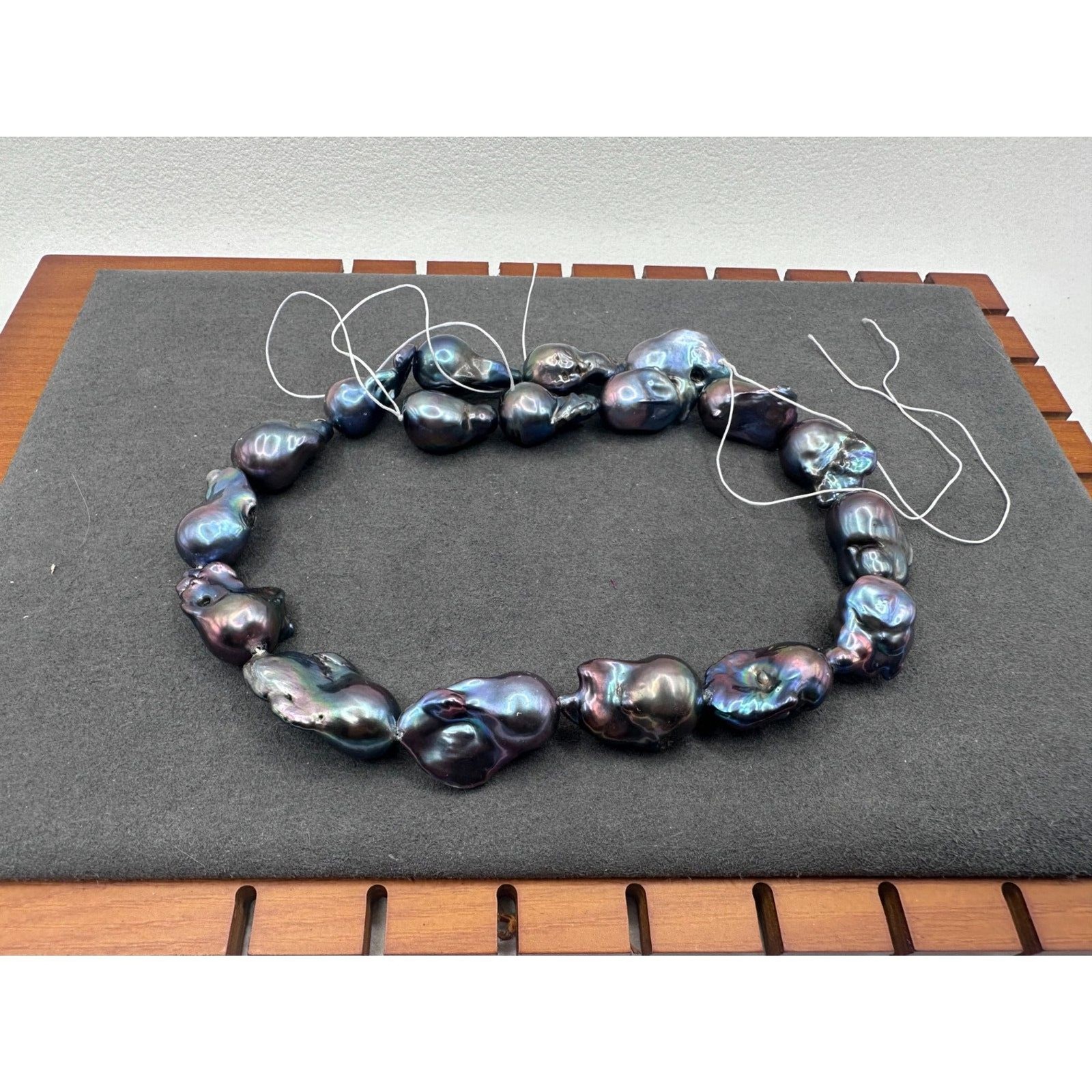 Peacock black baroque pearl strand for DIY