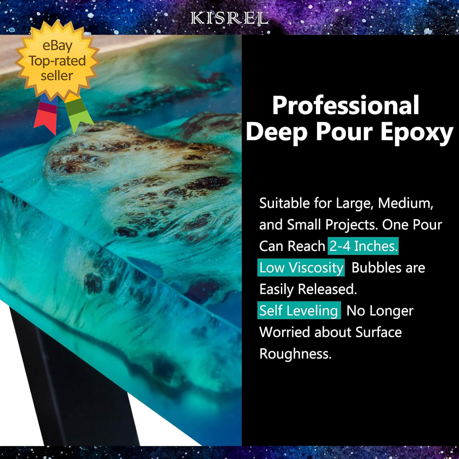 Deep Pour Epoxy Resin 3Gallon Resin Epoxy Kit (2:1) for 2-4 Inch Pour