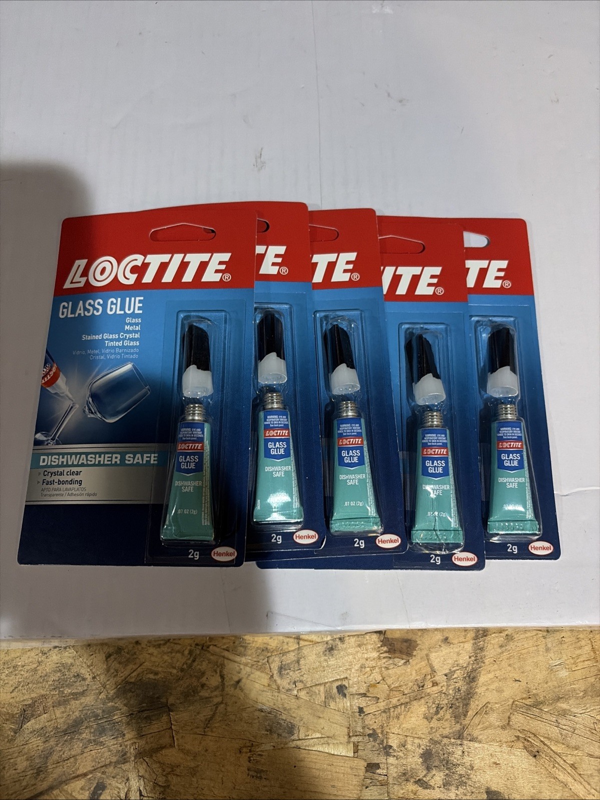 5 X Loctite Glass Glue 2-Gram Tube (233841) Glass Glue Gel Water & Heat Resist