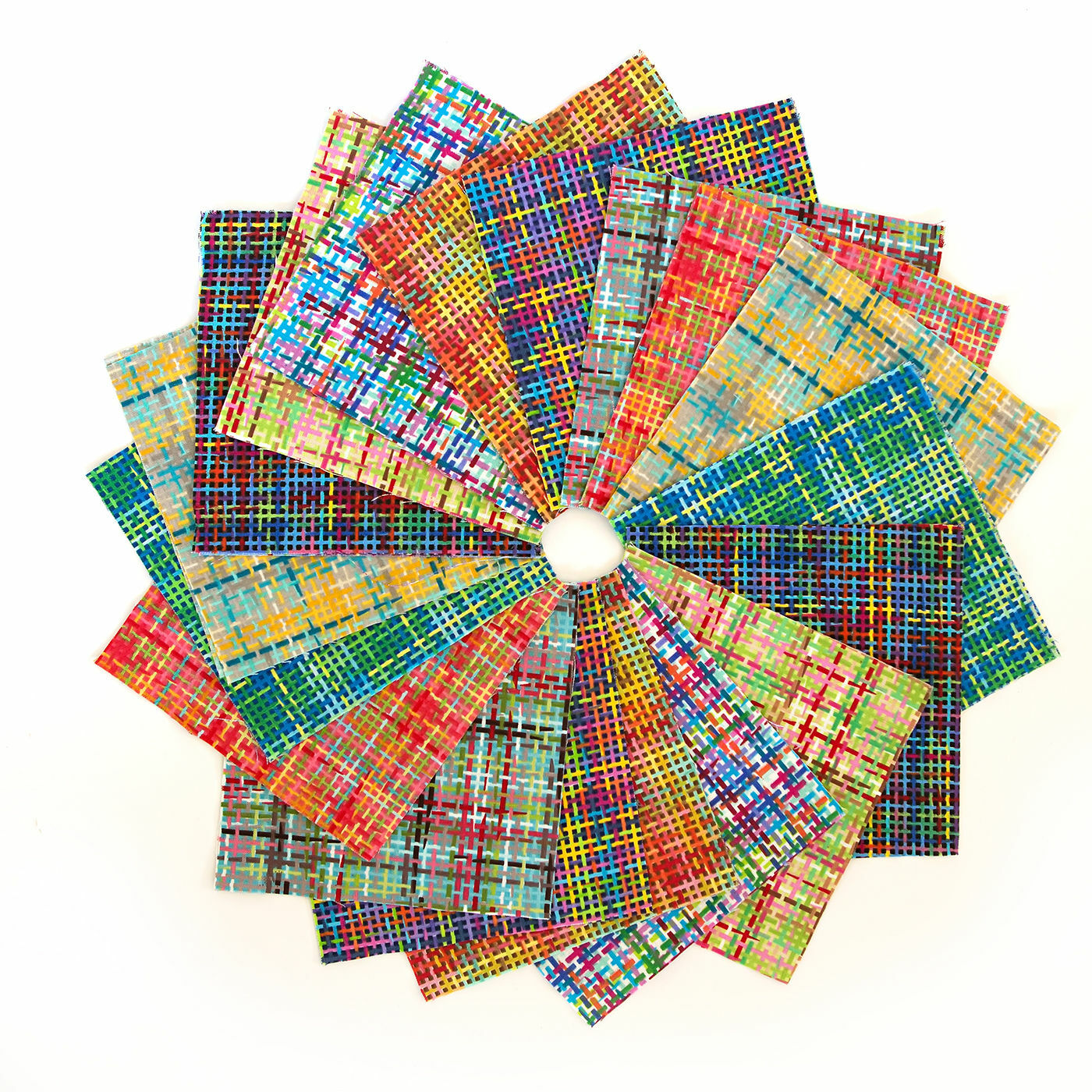 Pretty in Plaid 90 piece charm pack 5″ squares 100% cotton fabric quilt blues