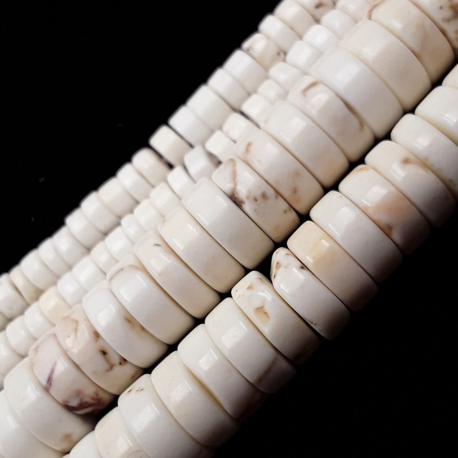 White Turquoise Heishi Discs Beads 2x3mm 2x4mm 3x6mm 3x8mm 3x10mm 15.5″ Strand