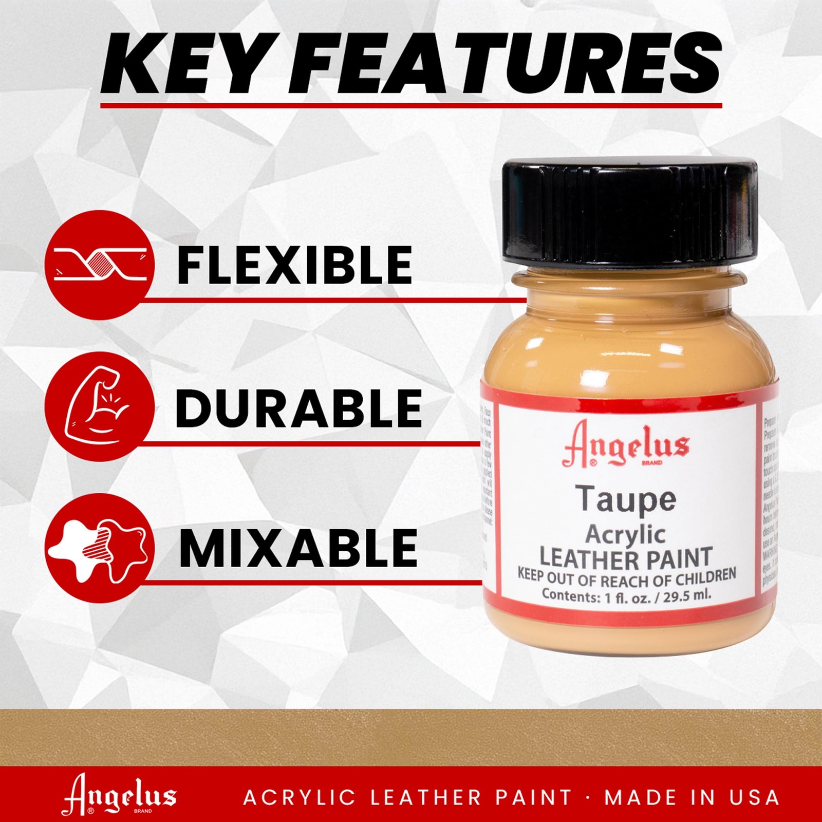 Angelus Acrylic Leather Paint, 1 Fl Oz (Pack of 1 1), Taupe
