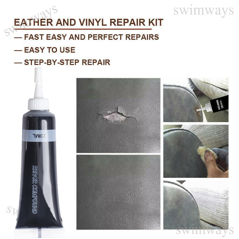 20ml Car Seat Sofa Leather Repair Kit Vinyl Filler DIY Patch Rip Holes New