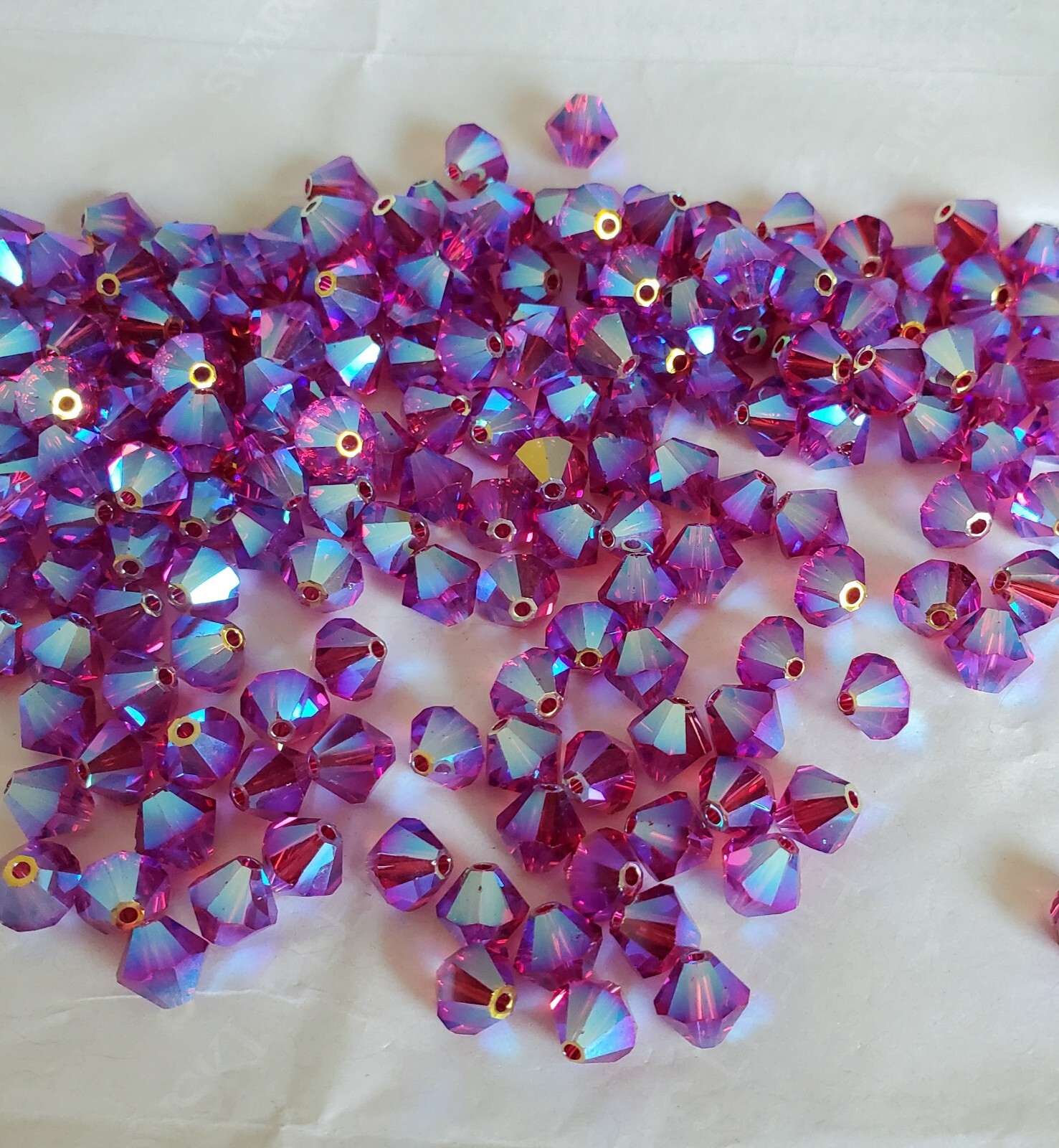 Swarovski Crystal 5328 6mm bicone beads Fuchsia AB2X (12pcs)