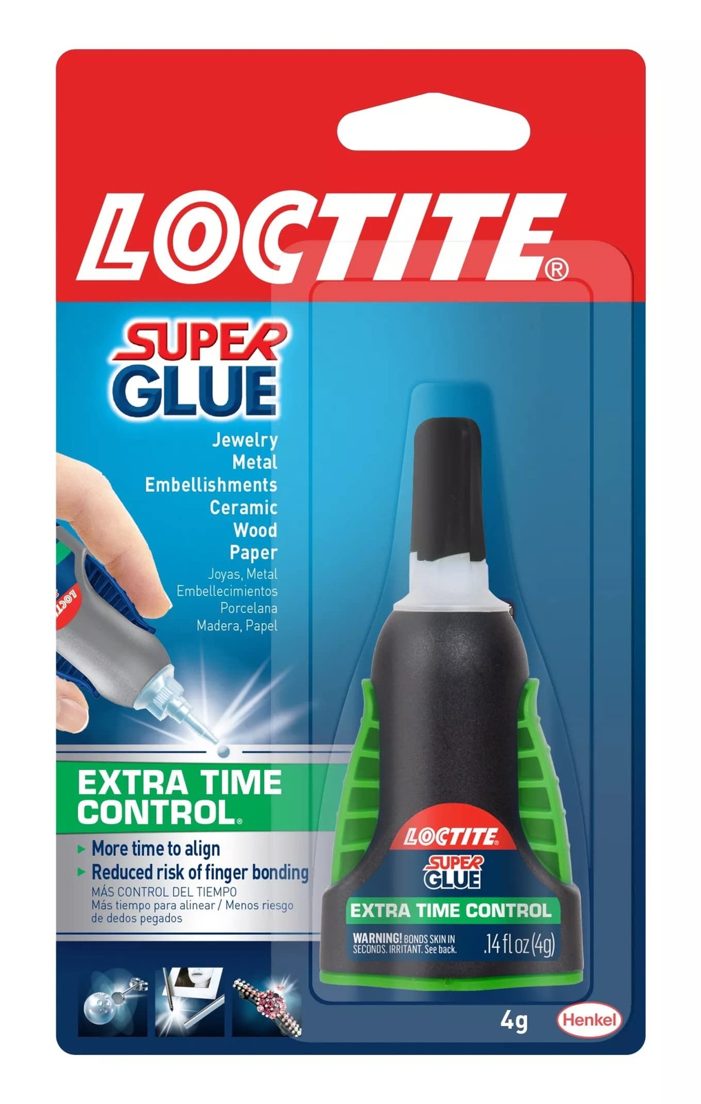 Loctite Super Glue Extra Time Control, 0.14 fl oz, Bottle 0.3 CDM