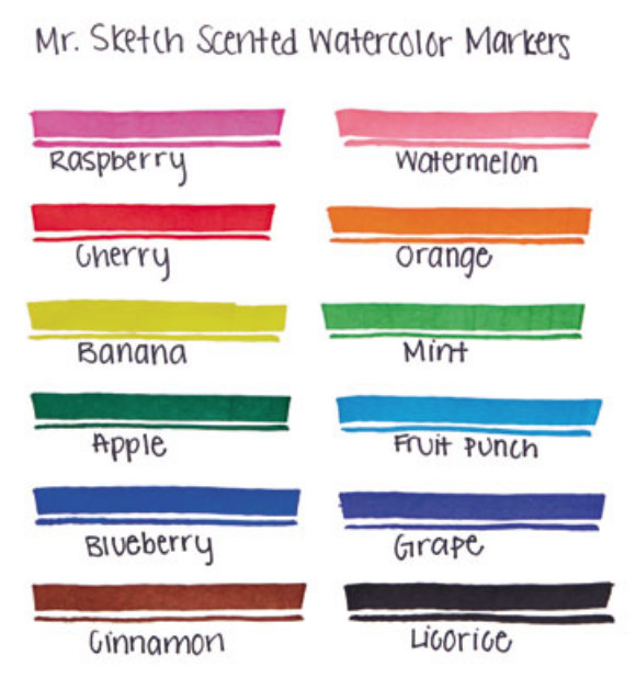 Mr. Sketch, Scented Watercolor Marker, Assorted Colors, Non-Toxic Certified ink