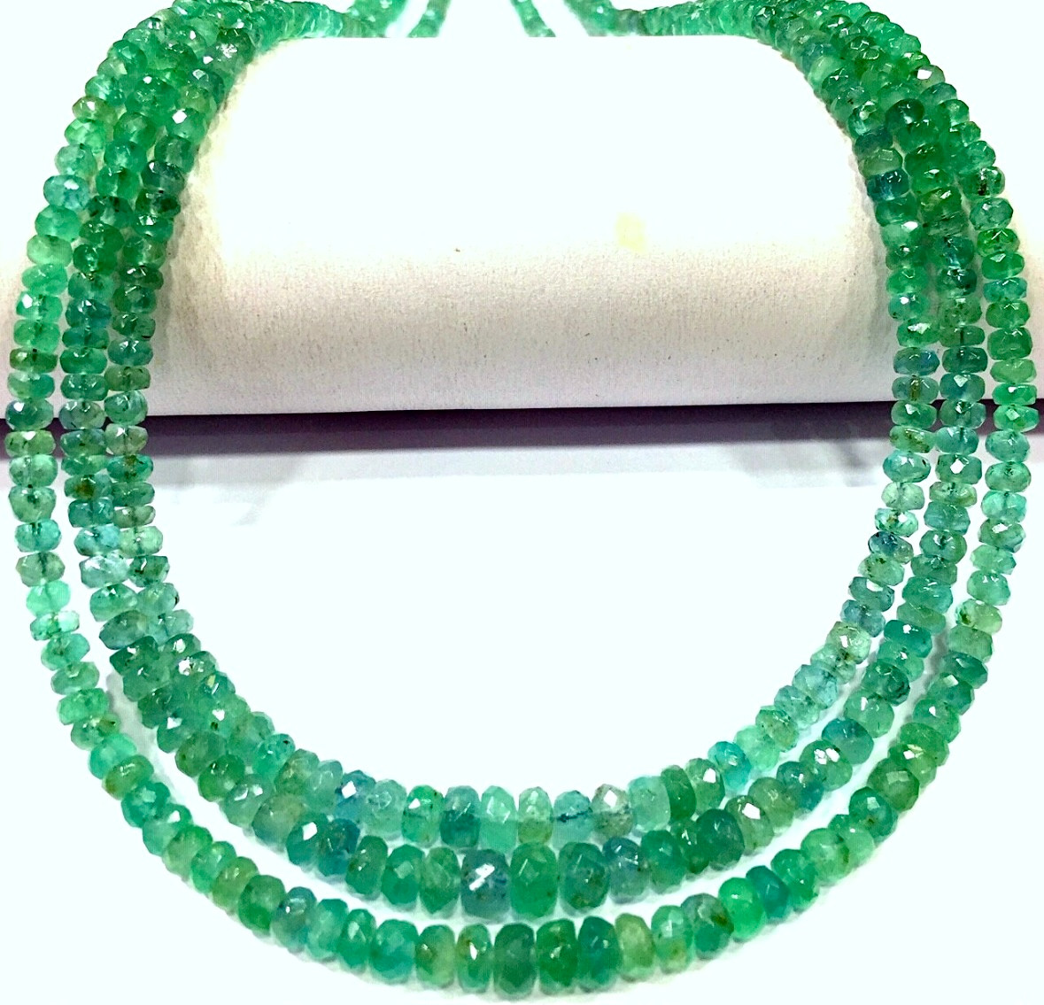 Emerald Bead AAA Grade Natural Emerald Bead Necklace Genuine For Jewelry Making