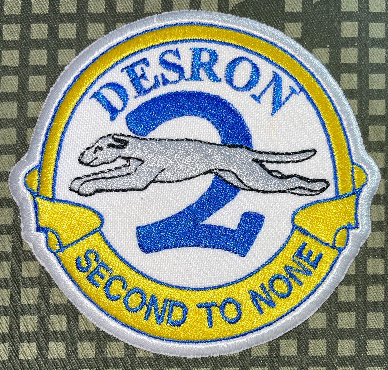 USN DESRON 2 Destroyer Sq 2 Second to None Patch Hook & Iron-On New A221