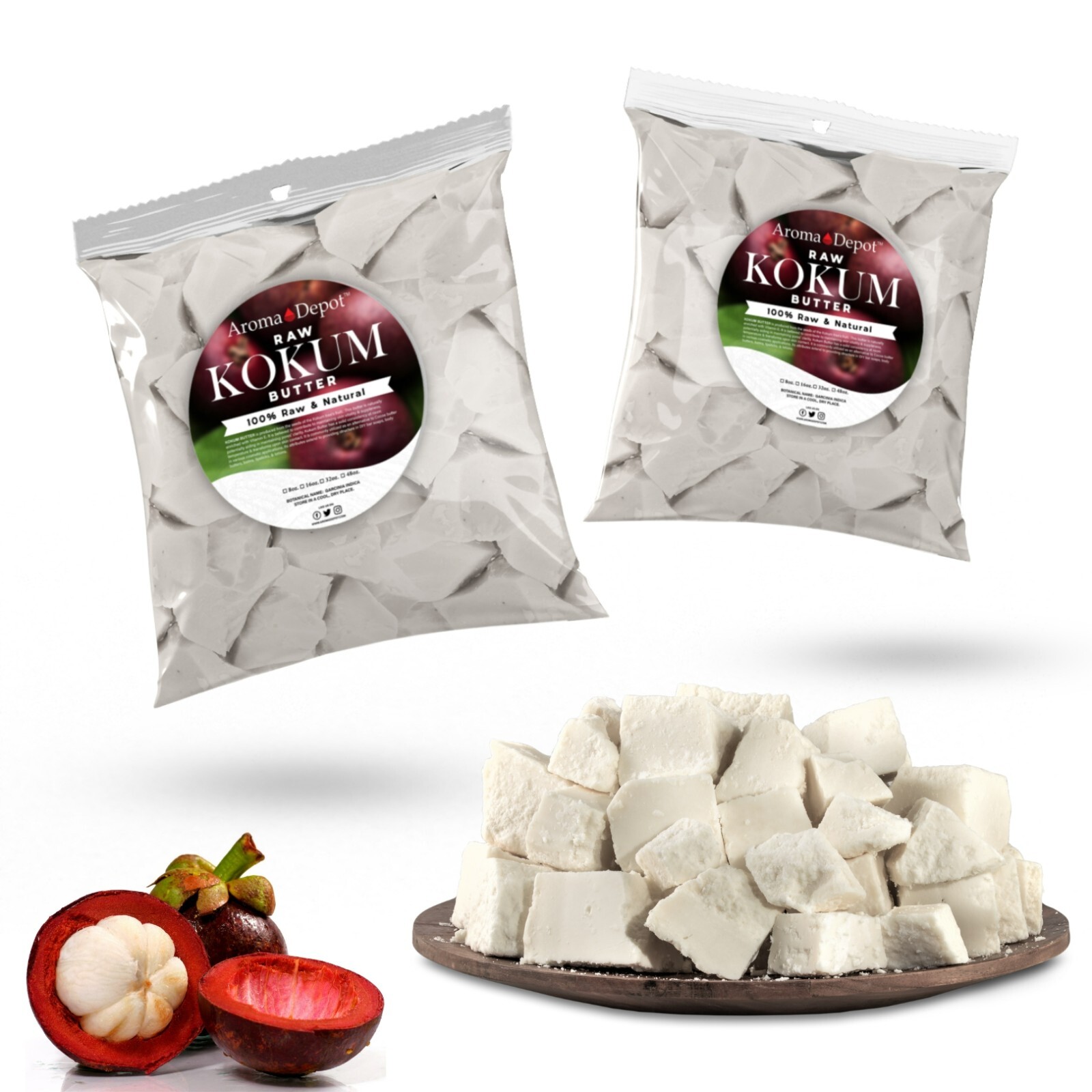 Kokum Butter Premium 100% Pure Raw Cold Pressed Natural 1 oz to 25 lbs