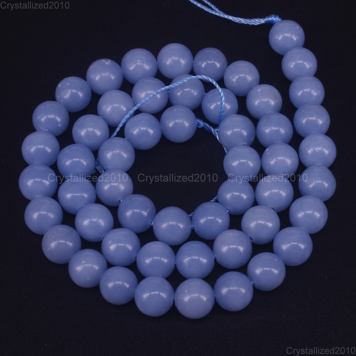 Natural Angelite Blue Gemstone Round Spacer Beads 4mm 6mm 8mm 10mm 12mm 15″