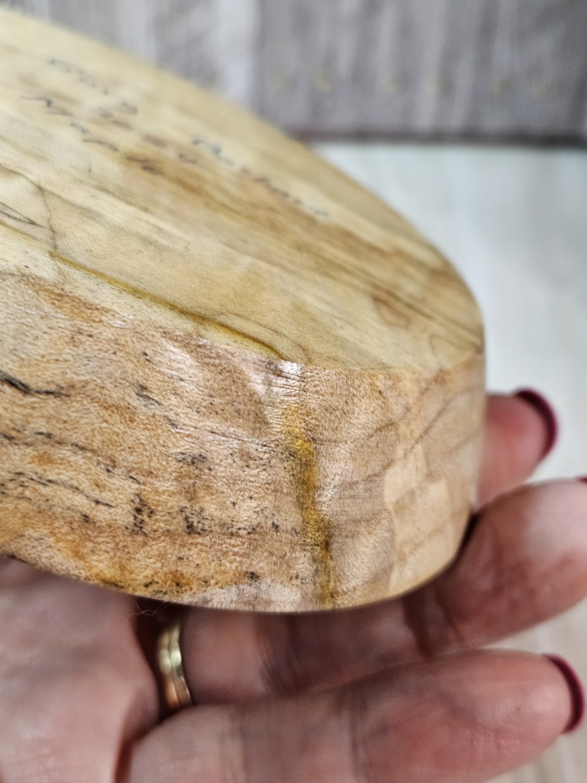 Gary Boshart Signed Hand Turned Maple Wood Bowl 2024 Artisan Decorative Catchall