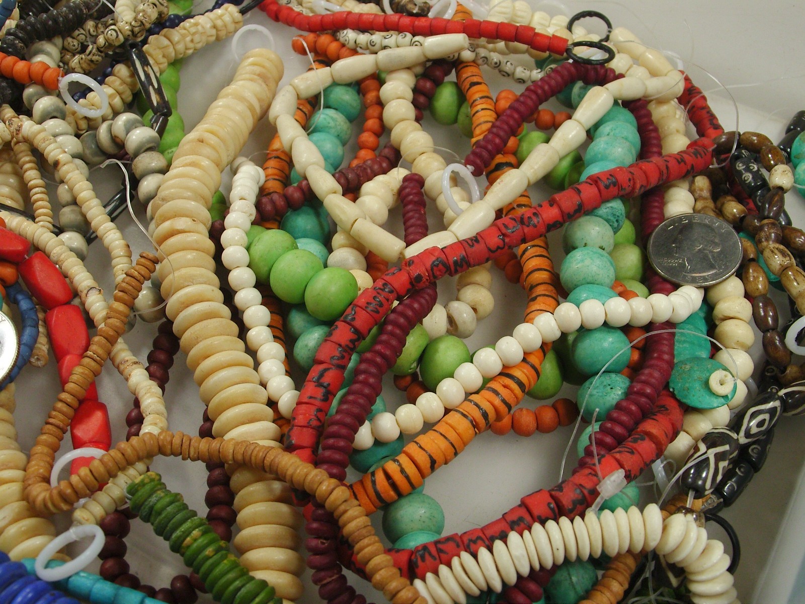 2 Pounds Odds and Ends India Handmade Water Buffalo Bone Beads Lot (AXP-5) ⭐