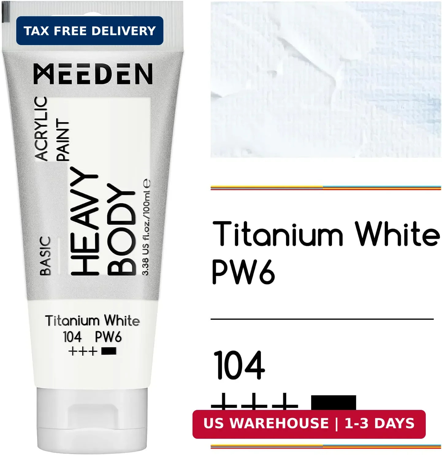 Acrylic Paint: Pack of 2 Heavy Body Acrylic Paints Titanium White