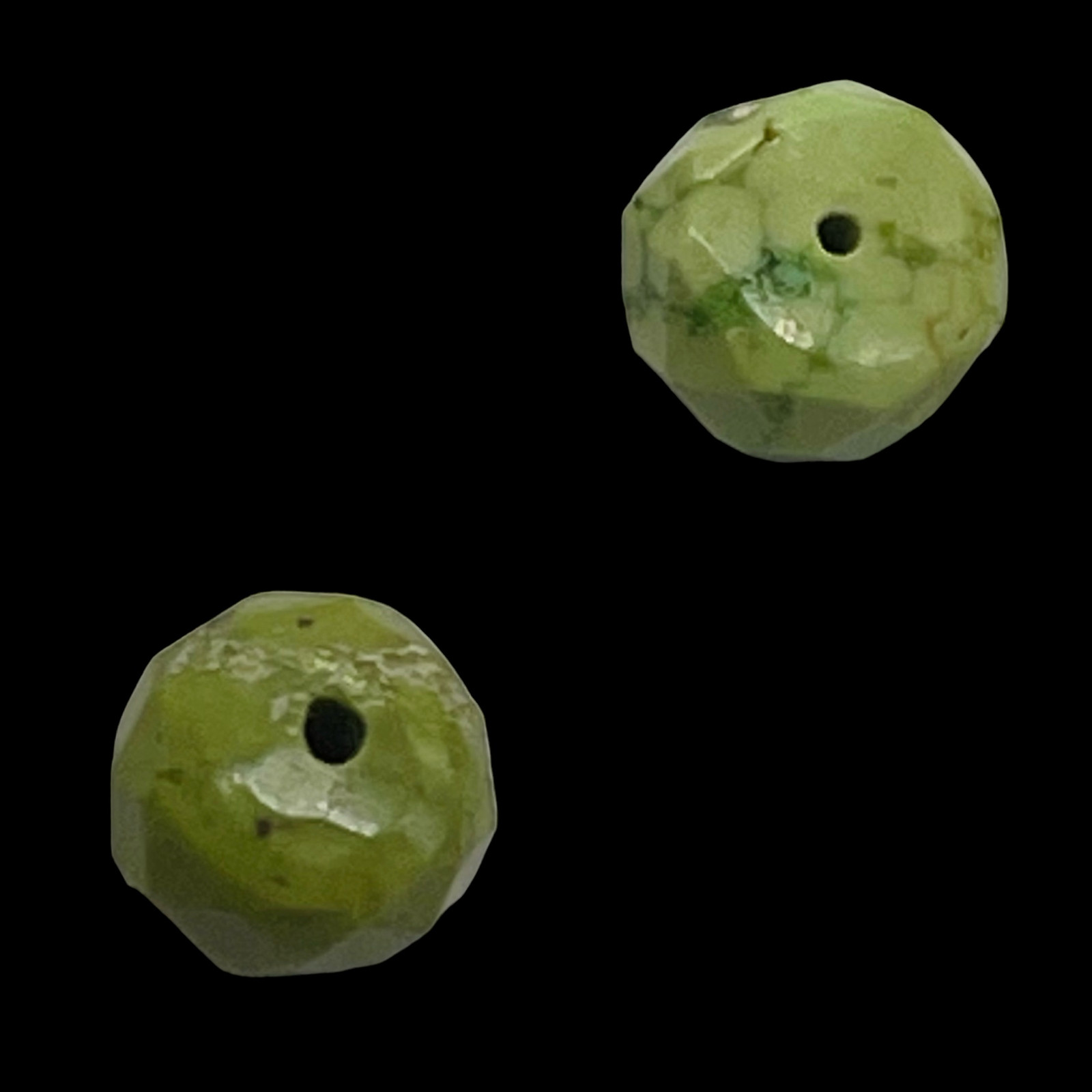 Natural Gaspeite Faceted Roundel Beads | 7x5mm to 7x3mm Green| Roundel | 2 Bds|