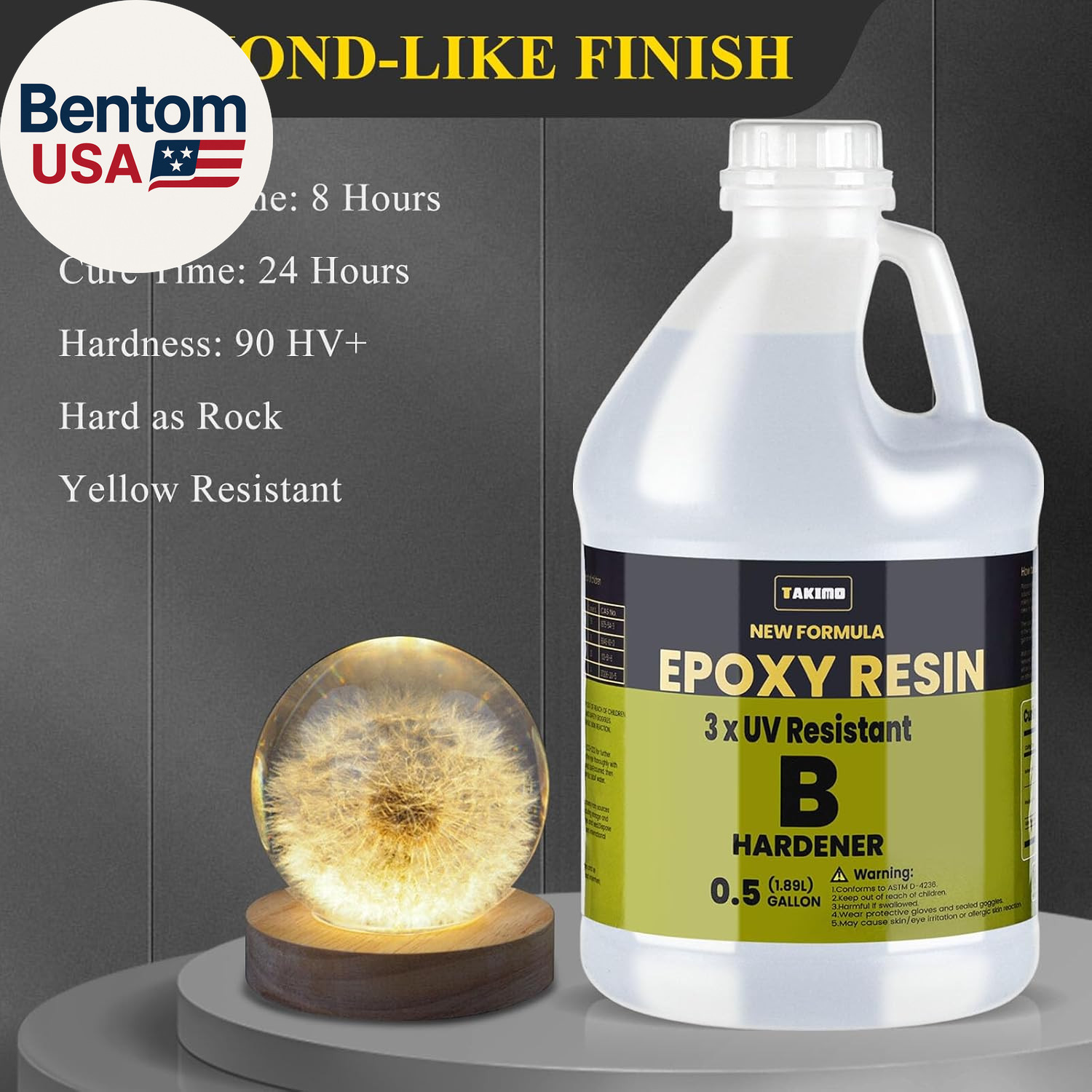1 Gallon 3× UV Resistant Epoxy Resin Kit – Ultra Clear Non-Yellowing Formula for